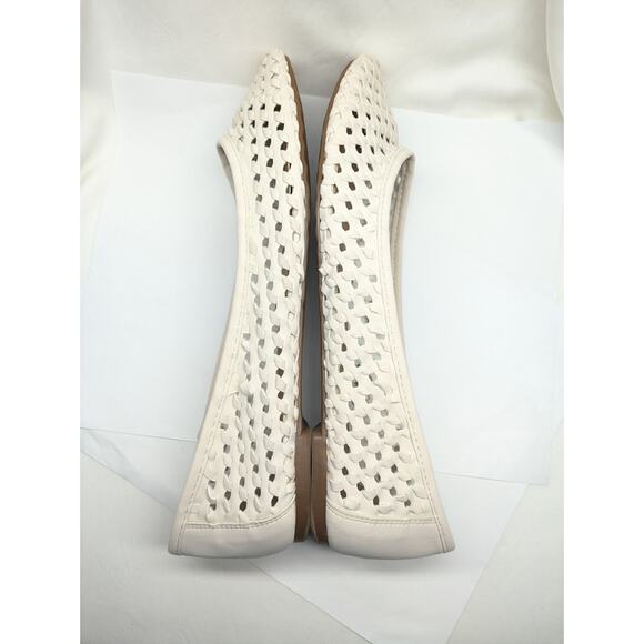 Lucky Brand Eyelet Flats Women 8 White Eisadora Coquette Cottage First Communion - Picture 5 of 8
